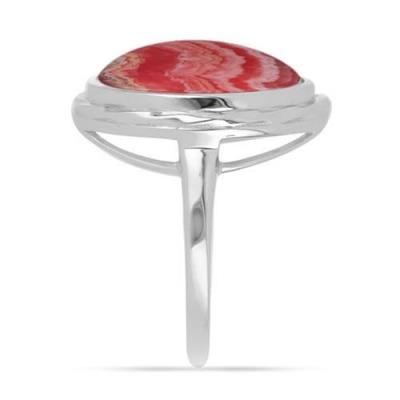 BUY REAL RHODOCHROSITE GEMSTONE BIG STONE RING IN STERLING SILVER